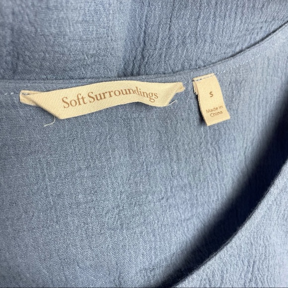 Soft Surroundings Jacinda Blue Top Small 100% Cotton - Picture 6 of 7